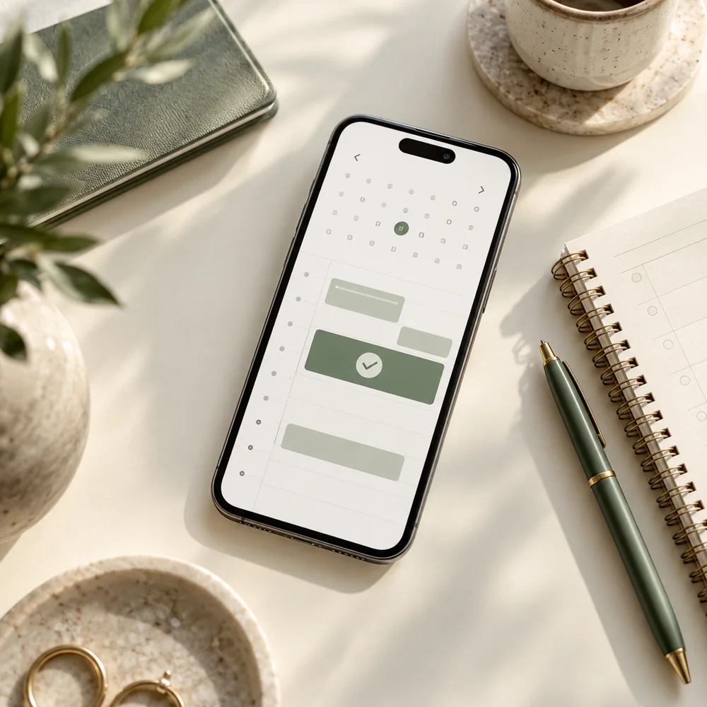Smartphone con calendario per prenotare un appuntamento