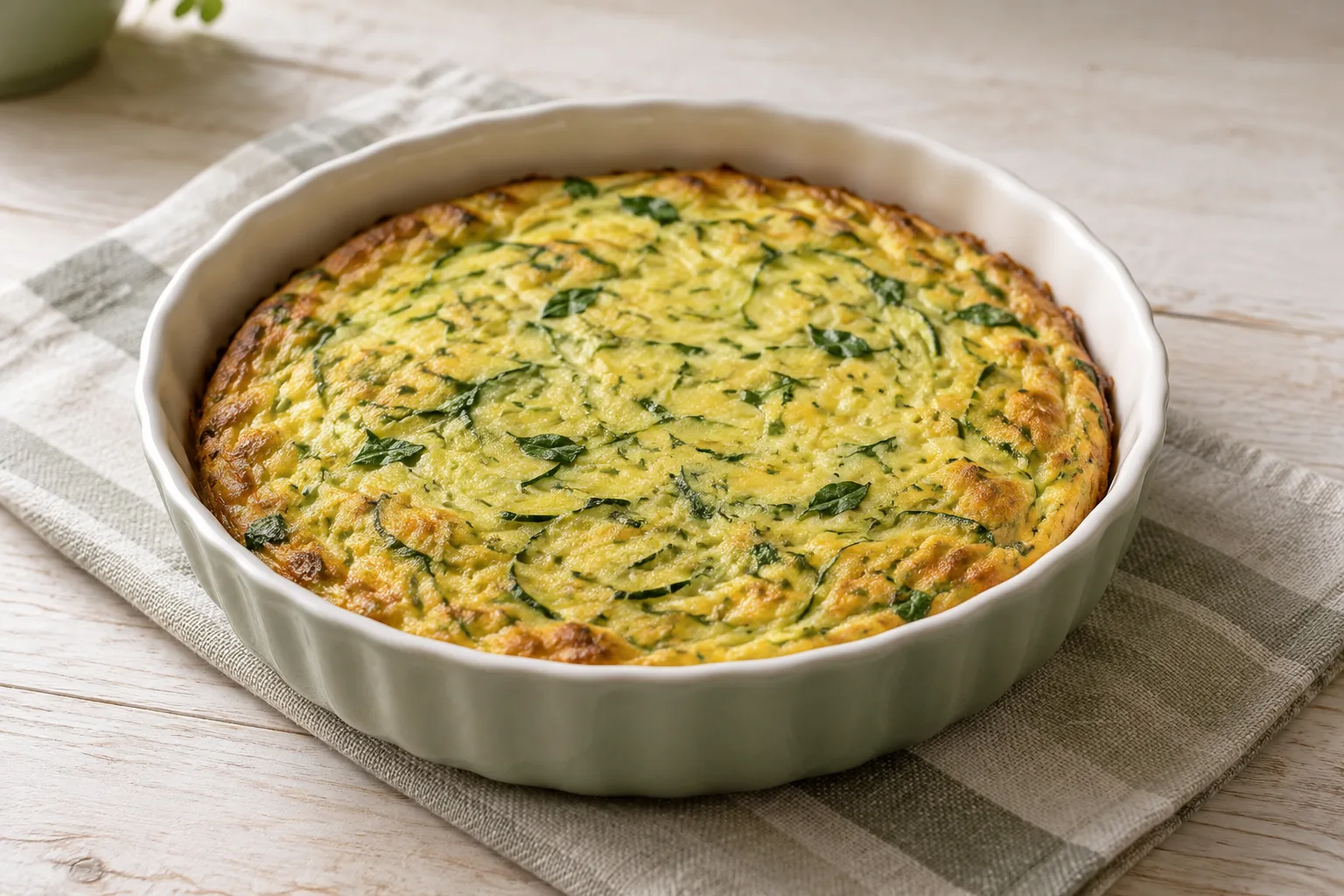 Frittata al forno con zucchine. Immagine illustrativa della preparazione.